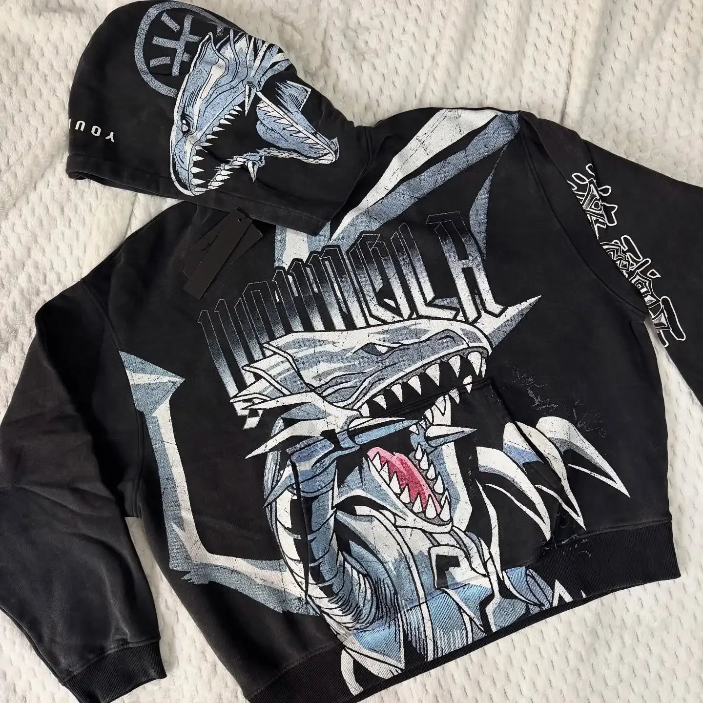 Yu-Gi-Oh Streetwear Y2k Top Oversized Hoodie Anime Graphic Hoodies Premium Pure Cotton Sweatshirt Grunge Women Men Clothing