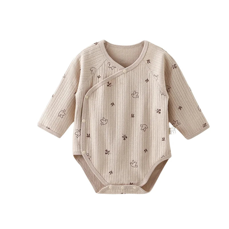 Newborn Infant Girls Clothes Cotton Double Layered Belly Guard Triangle Romper 0-2Y Baby Clothes Boy Comfy Daily Bodysuit
