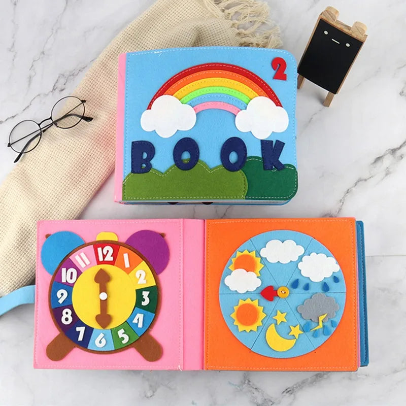 Baby Felt Quiet Books Busy Board Toddler Basic Life Skill Early Learning Education Toys Montessori Story Cloth Book For Boy Girl