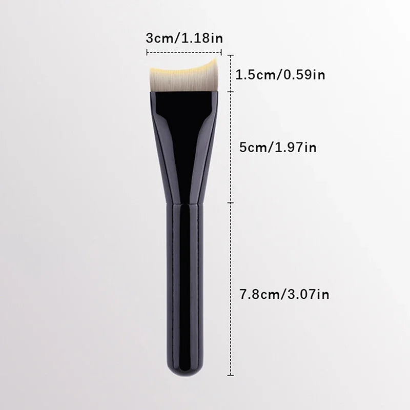 1PCS Ultra Thin Crescent Foundation Brush Lightweight Face Contour Brush Black Handle Contour Brush Mixed Foundation Cream Tool