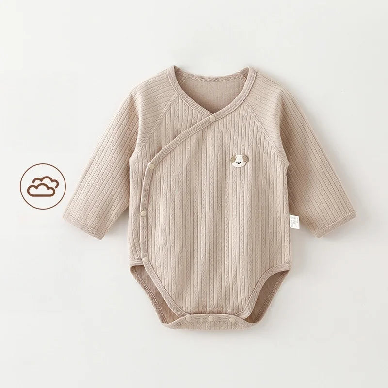 Newborn Infant Girls Clothes Cotton Double Layered Belly Guard Triangle Romper 0-2Y Baby Clothes Boy Comfy Daily Bodysuit