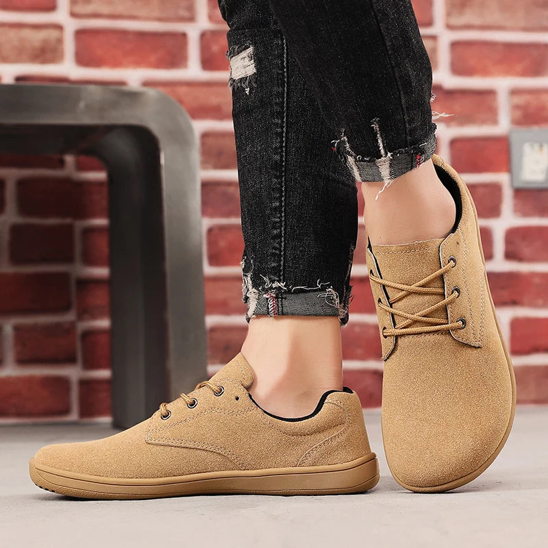 Men's Wide Toe Box Off-road Running Shoes Zero Drop Anti Slip Ultra Wide Walking Shoes Cushioned Denim Boots Large Size 39 48