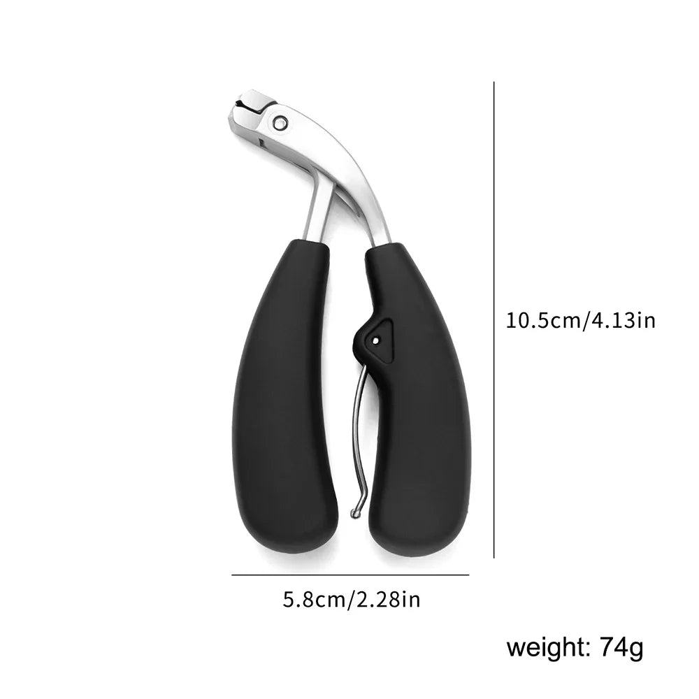 Nail Clippers Anti-Splash Recurved Curved Nail Cutters Thick Toenail Nippers Angled Head Large Opening Stainless Steel Nail Tool