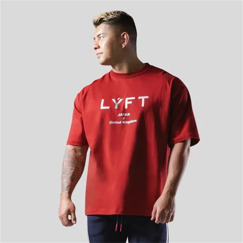 Men's Cotton Short Sleeved T-shirt Oversized T-shirt Loose Casual Fashion Gym Training and Sports Summer Novelty