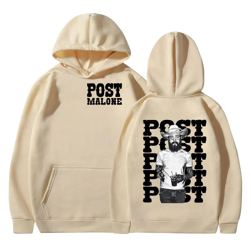 Rapper P-Posts M-Malones Graphic Hoodie Men's Hip Hop Retro Pullover Sweatshirt Man Casual Fashion Oversized Hoodies Streetwear