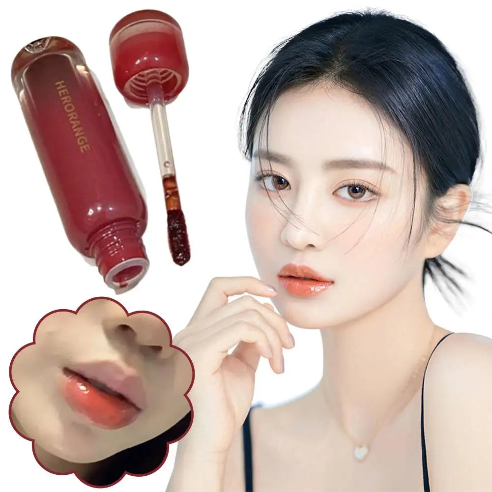 Tulip Pink Lip Glaze Mirror Water Lip Gloss Moisturizing Liquid Lipstick Long-Lasting Shiny Lip Gloss Student-Friendly Cosmetics
