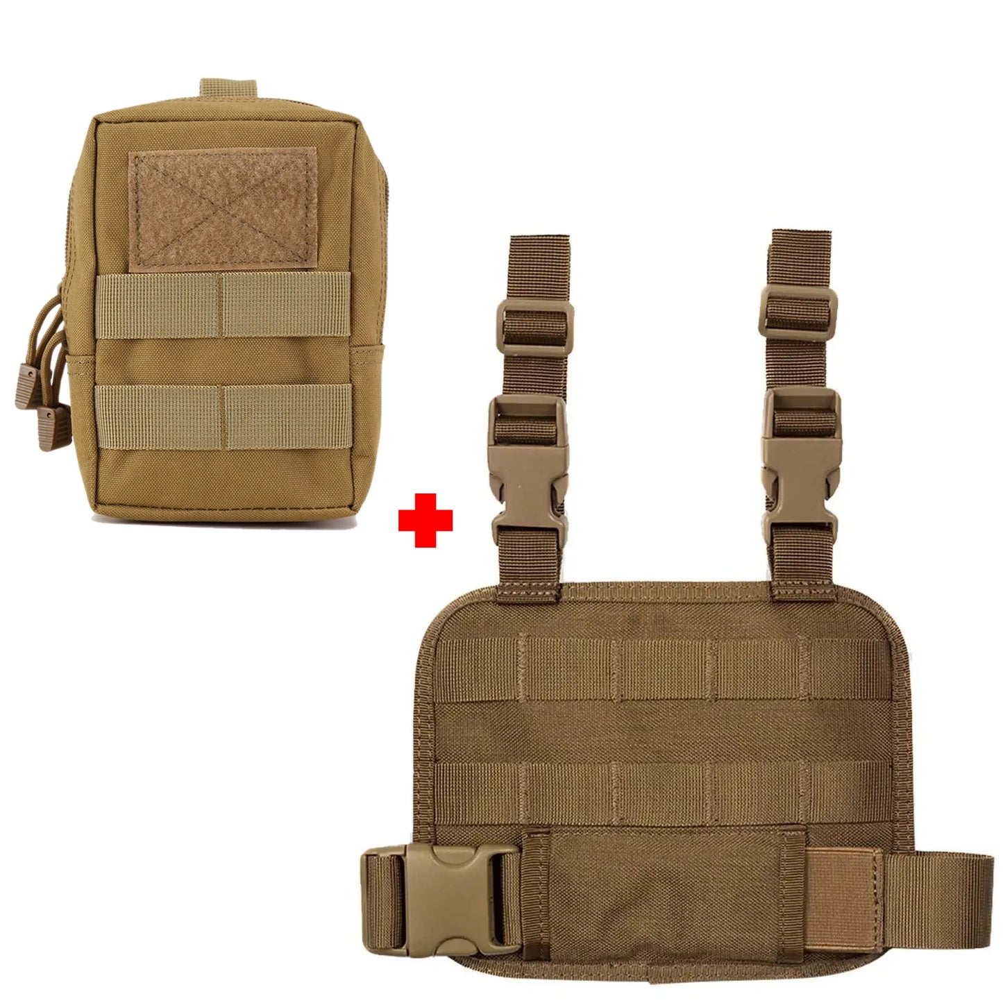 Tactical Molle EDC Pouch Compact Utility Pouch 600D Multipurpose Tool Bag Wasit Bag Organizer Tools Bags with Thigh Rig Panel
