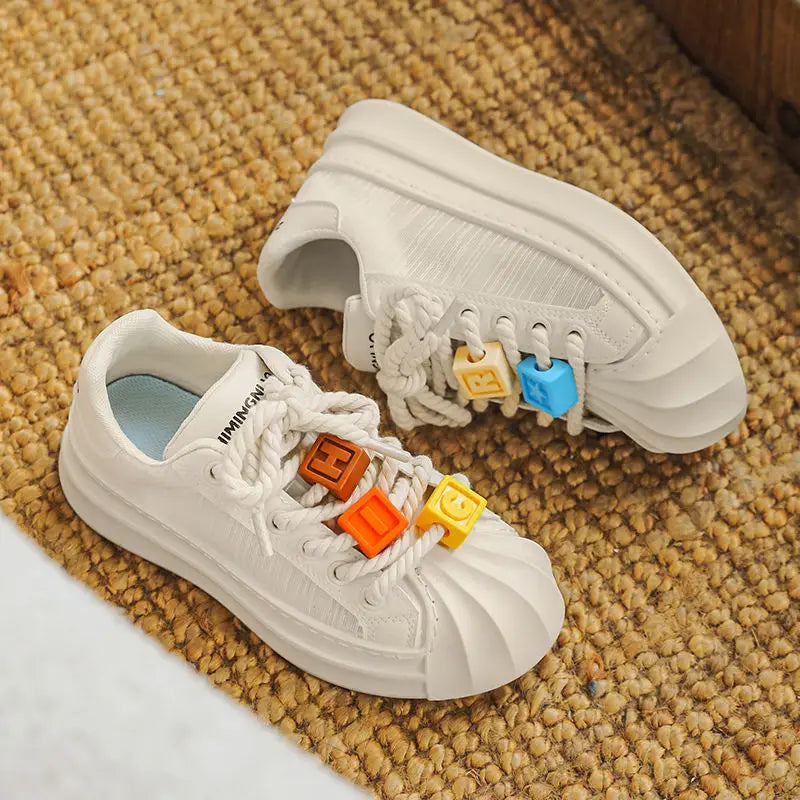 Ladies Shoes Round Toe Women Footwear High On Platform Beige Low Sale Offers Stylish A Light Korean Original Urban 39