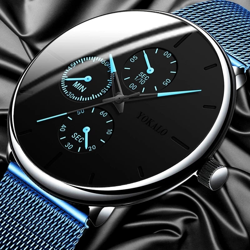 New Women Luxury Watches for Men Business Casual Ultra Thin Clock Male Stainless Steel Mesh Belt Quartz Watch relogio masculino