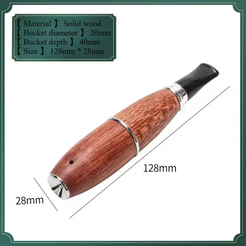 9mm Lightweight Handheld Solid Wood Tobacco Pipe Portable Cigarette Holder Smoking Accessory