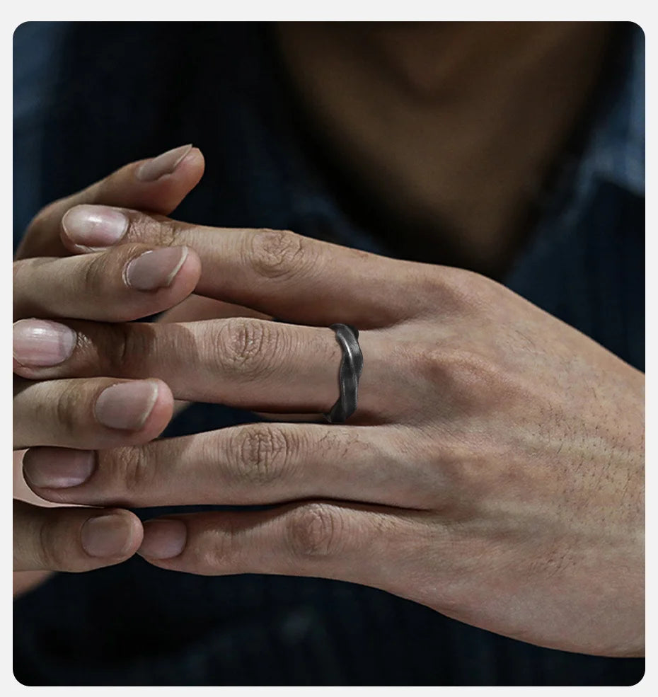 Vnox 2026 New Mobius Ring for Men Boys, Oxidized Twisted Stainless Steel Finger Band,Retro Endless Love Anniversary Gift for Him