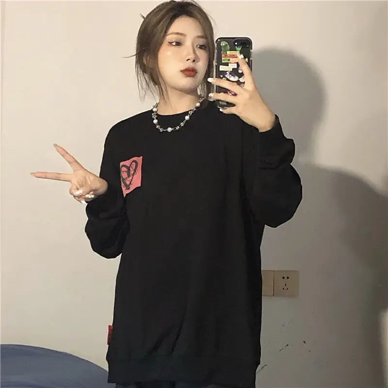 Patchwork Hoodies Women Loose Designer Korean Style Spring Fashion Leisure All-match Female Streetwear Students Ins Sweatshirts