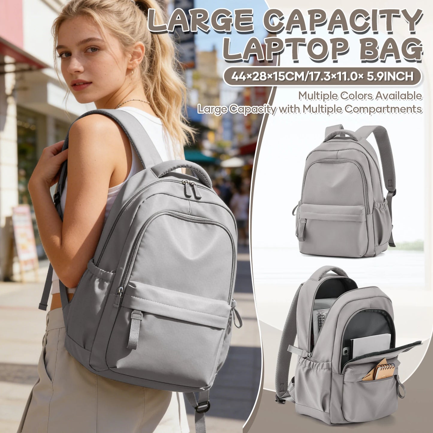 School Backpack For Teen Girls,Waterproof Casual Bookbags,Lightweight Travel Daypack,Basic Laptop College Backpack For Women