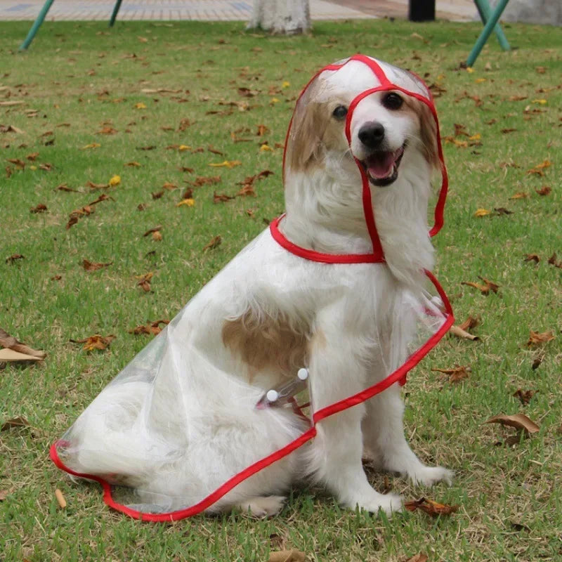 Pet Dog Puppy Transparent Rainwear Raincoat Pet Hooded Waterproof Jacket Clothes Soft PVC Small Dogs Raincoat Puppy Rain Poncho