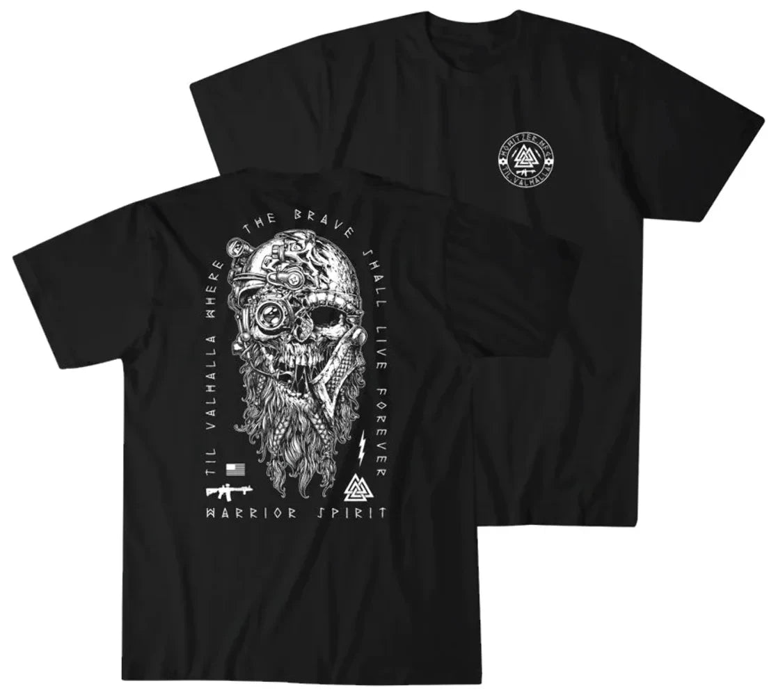 Til Valhalla Warrior Spirit Battleborn Military Grunt Tactics T-Shirt 100% Cotton O-Neck Short Sleeve Casual Mens T-shirt