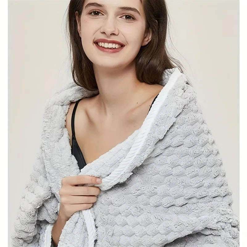 70x140cm Bath Towels Coral Fleece Ultra Absorbent Waffle Weave Soft Absorption Quick Dry Polyester Spa Gym Towels Unscented