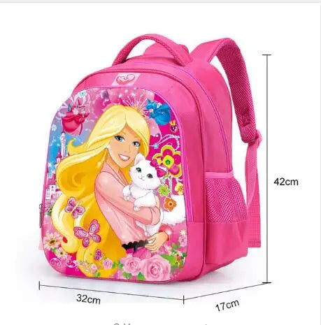 16 inch Girls School Bags Princess Cartoon Schoolbags Pink Backpack kids Cartoon Primary Bookbag Kids Mochila Infantil