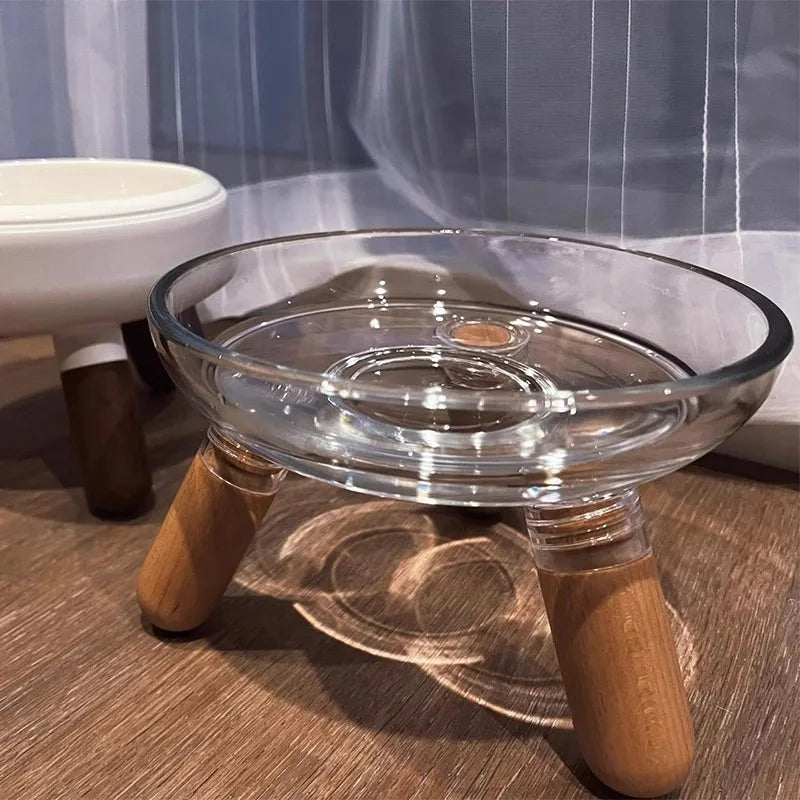 Pet Cat Bowl - Neck Protection High Foot Anti Slip and Anti Tipping Dog Bowl