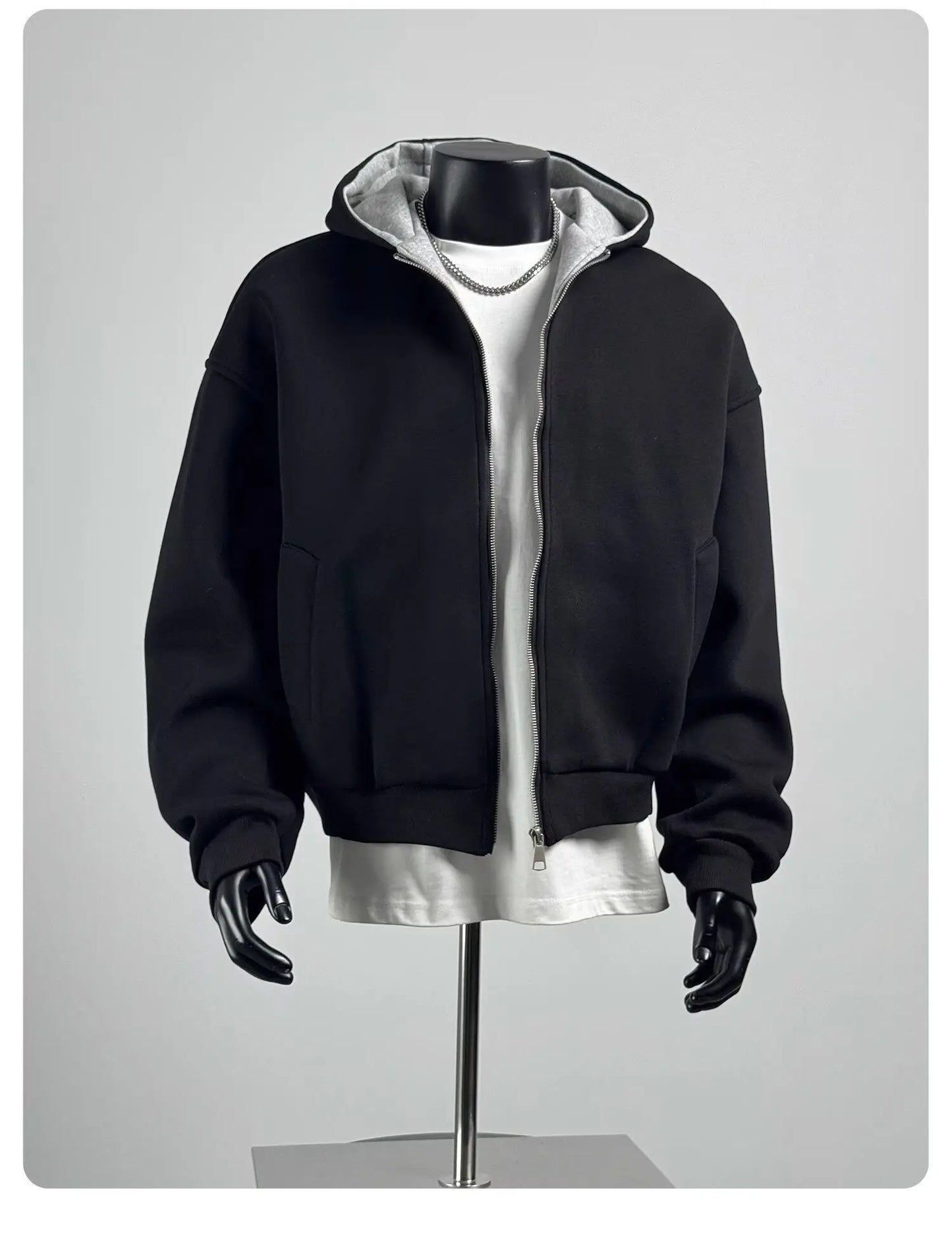 New Cotton Zip Hoodies & Sweatshirts for Men Autumn Black Grey Loose Hoodie Spring Long-sleeved Top Men Oversized Hoodie 2025