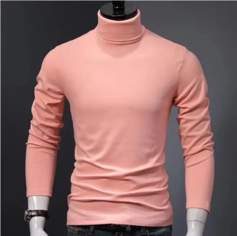 Thermal Underwear Tops Men Winter Clothes Thermal Shirt Autumn Men's Winter Tights High Neck Thin Slim Fit Long Sleeve T-shirt
