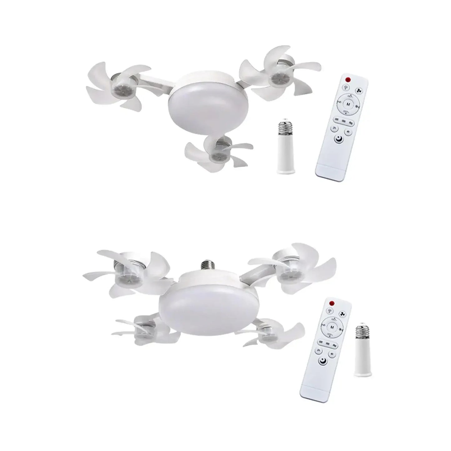 Ceiling Fan with Light and Remote Control with Extension Rod Modern 3 Colors Fixture for Garage Living Room Home Indoor Bedroom