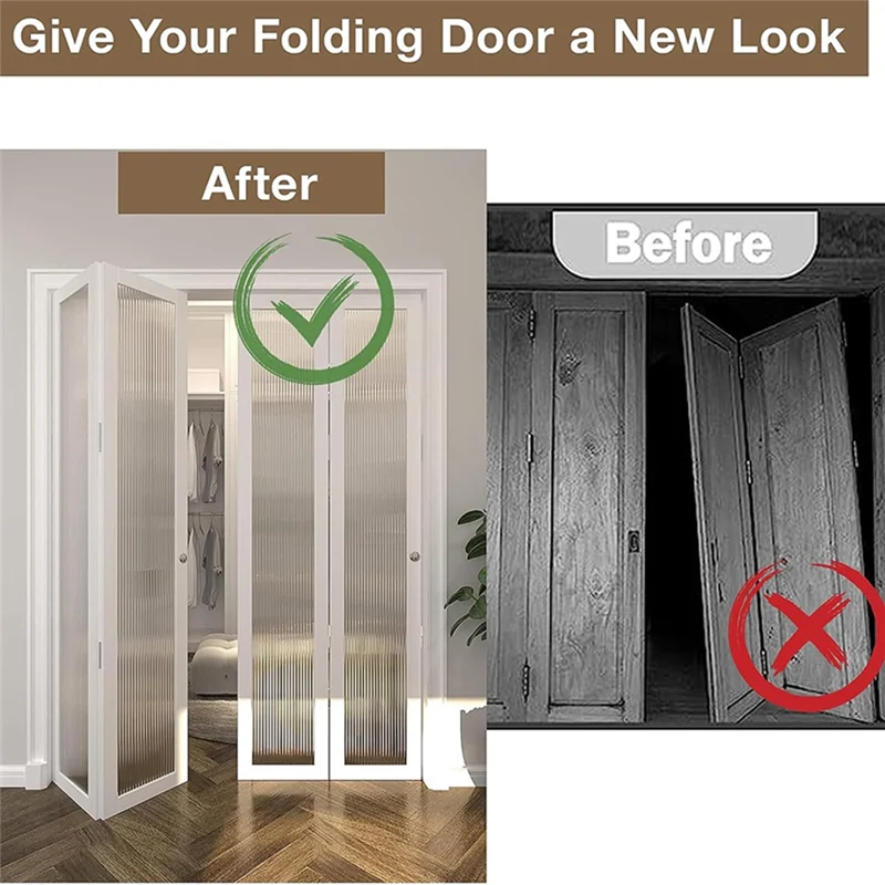 RALCA-Bifold Door Hardware Repair Kit 4 Set Includes Top Track For 7/8" To 1" Sliding Closet Door Replacement Parts