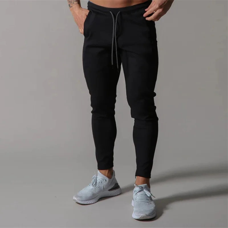 Spring and autumn sports trousers for men, running cotton slim-fitting trousers with ankle zippers, casual sweatpants
