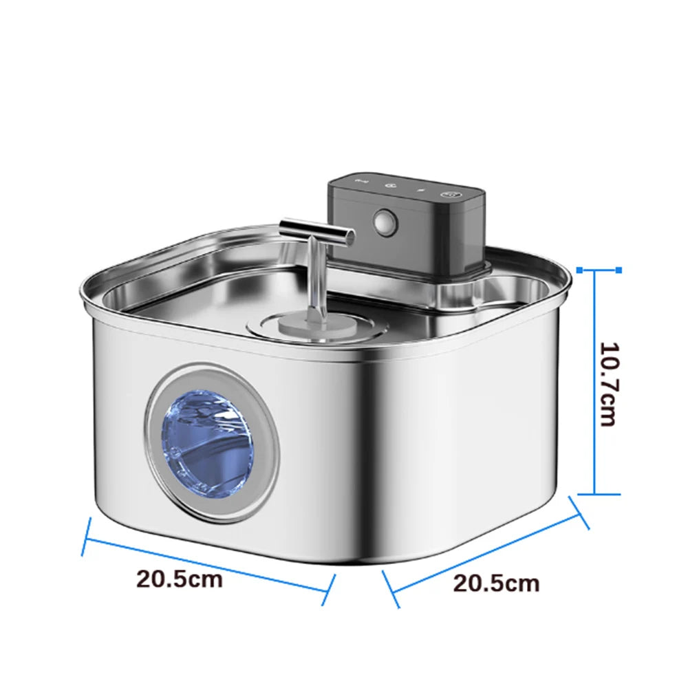 Stainless Steel Wireless Cat Water Fountain 4000mAh Pet Water Dispenser For Dog Cat Infrared Sensor Smart Pet Drinkier Fountain