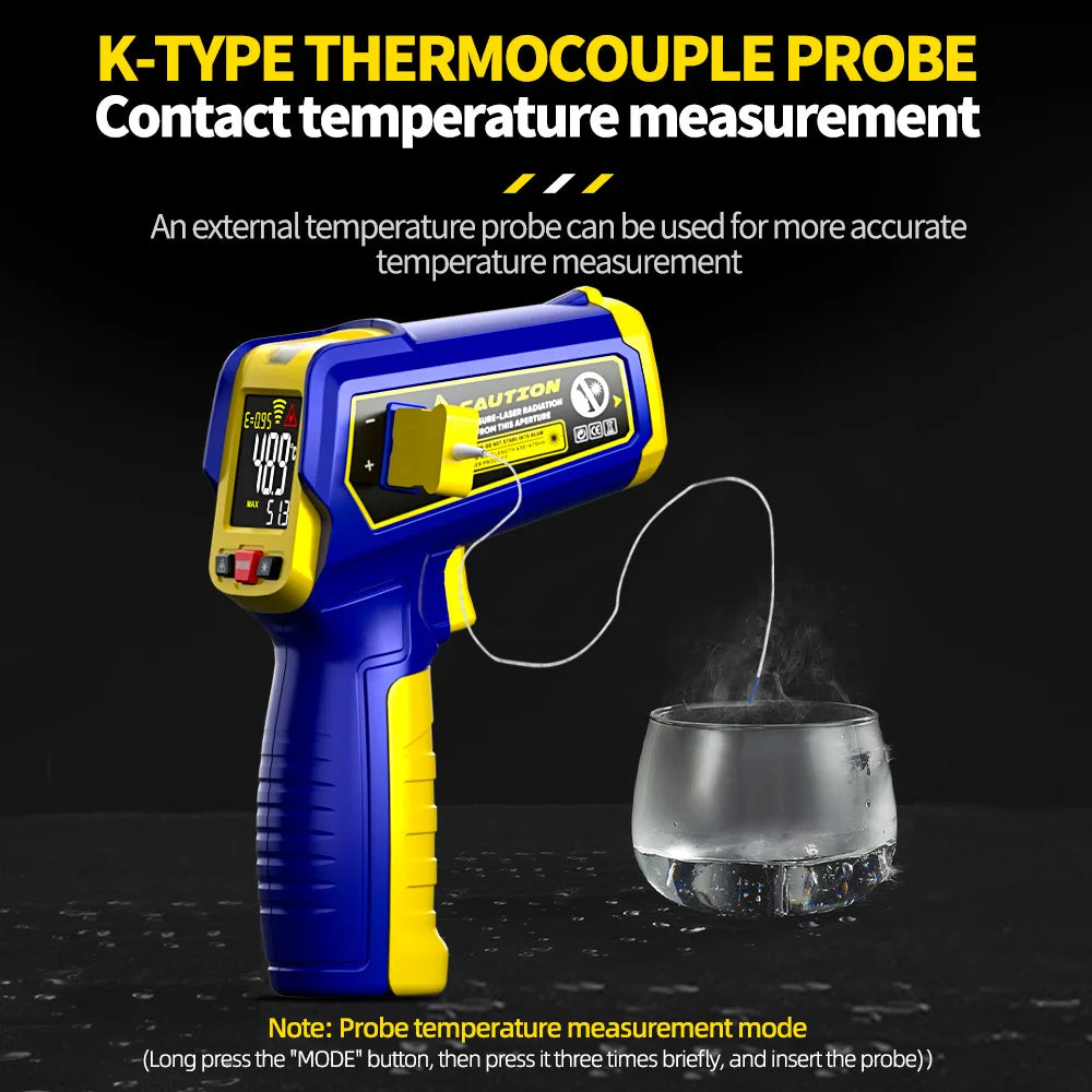 MECHANIC Industrial Thermometer Non-Contact High-Precision -50°C~580°C 13-Point Laser Targeting LCD Digital Temperature Meter