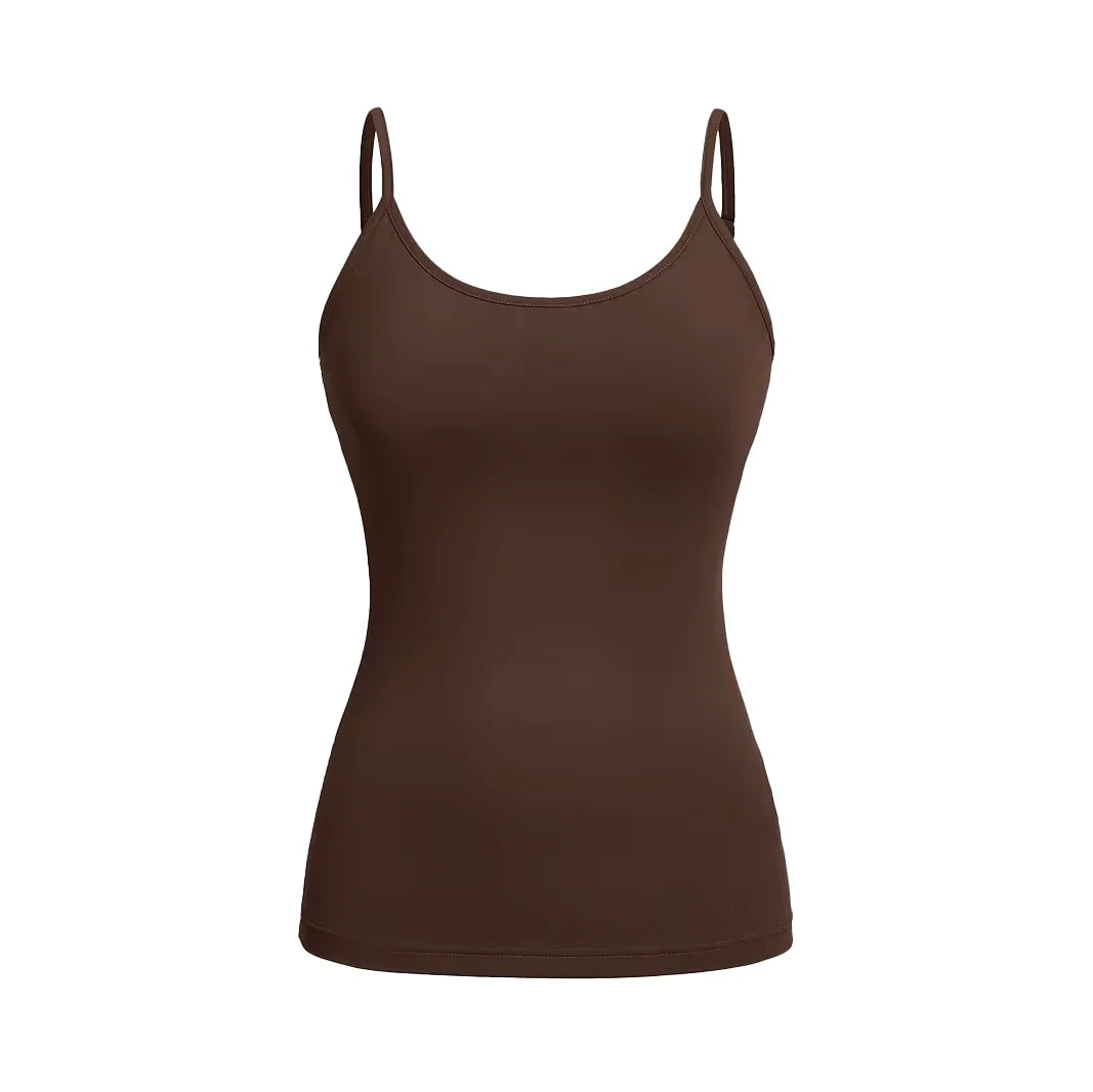 Women Tank Top Strap Slim Top for Summer Fashion Versatile Casual Breathable Micro Elastic Fabric Sleeveless Strap Top