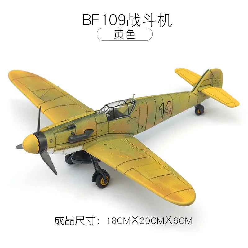 1/48 WWII Fighter Model Pirate Mustang Spitfire Hurricane BF109 4D Assemble Aircraft Plastic DIY Airplane Toy Building Kits