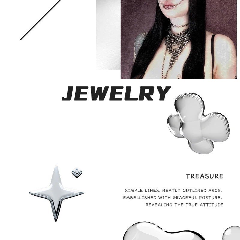 ZHUHE Lrregularly Pieced Necklace In Cyberpunk Style Is A Jewelry Accessory For Both Women And Men As A Party Gift