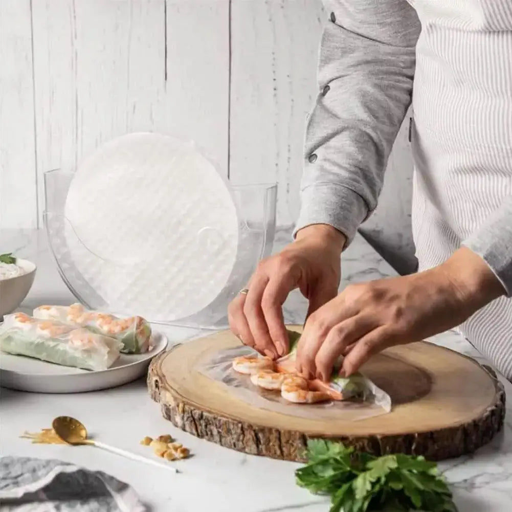 NEW High-end Rice Paper Wrappers Spring Roll Water Bowl Rice Paper Water Holder Vietnamese Pie Crust Box Creative Kitchen Tools