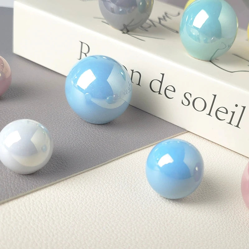 Ceramic Furniture Handles Pearlescent Cabinet Knob Kitchen Drawer Furniture Knobs Handle Hardware Children's Wardrobe Handles