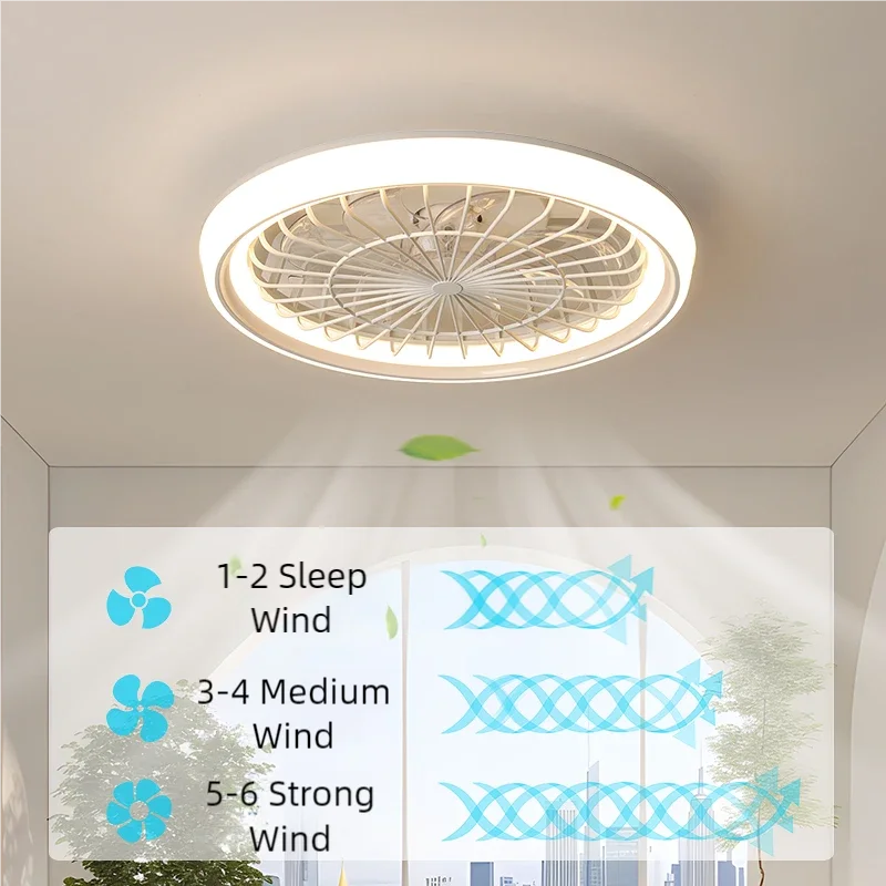 New Ceiling Fan Light Living Room Bedroom Modern and Simple Home Intelligent Remote Control Restaurant LED Fan Light