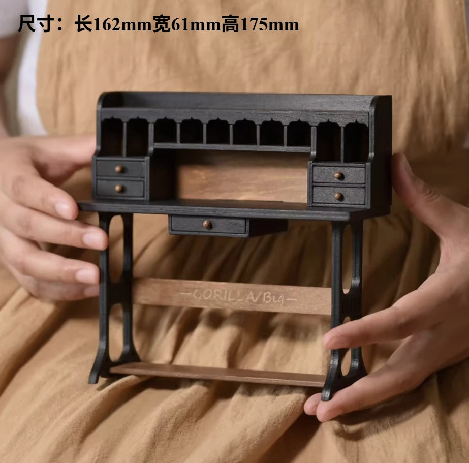 French Storage Furniture Set  StowCraft Realistic 9-Grid Cabinet Folding Garden Table Storage Display Unit 1/6 Dollhouse Diorama