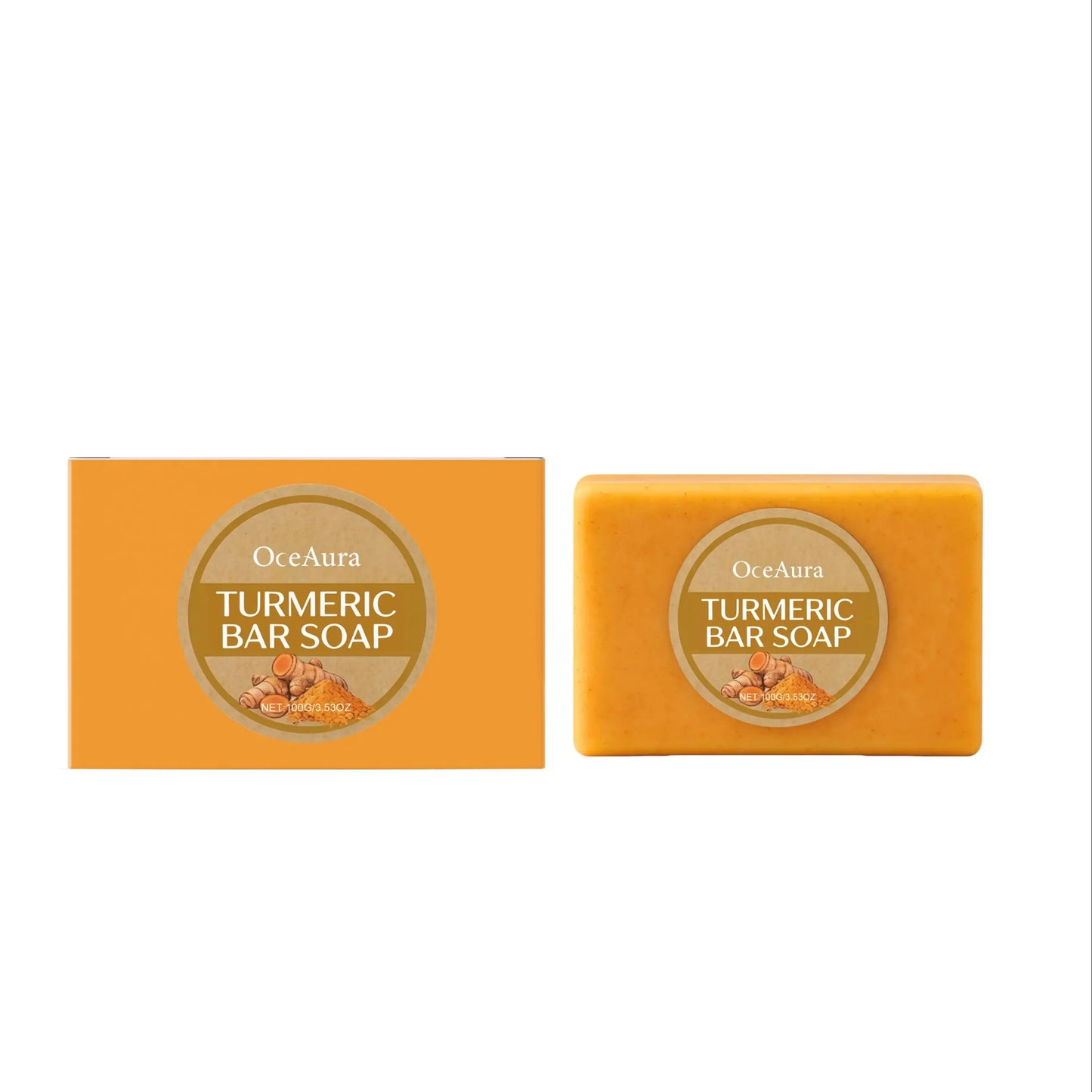 Turmeric Soap Bar Professional Skin Cleaning Oil Control Moisturizing Skin Brightening Smooth Body Care Shea Butter Shower Soap
