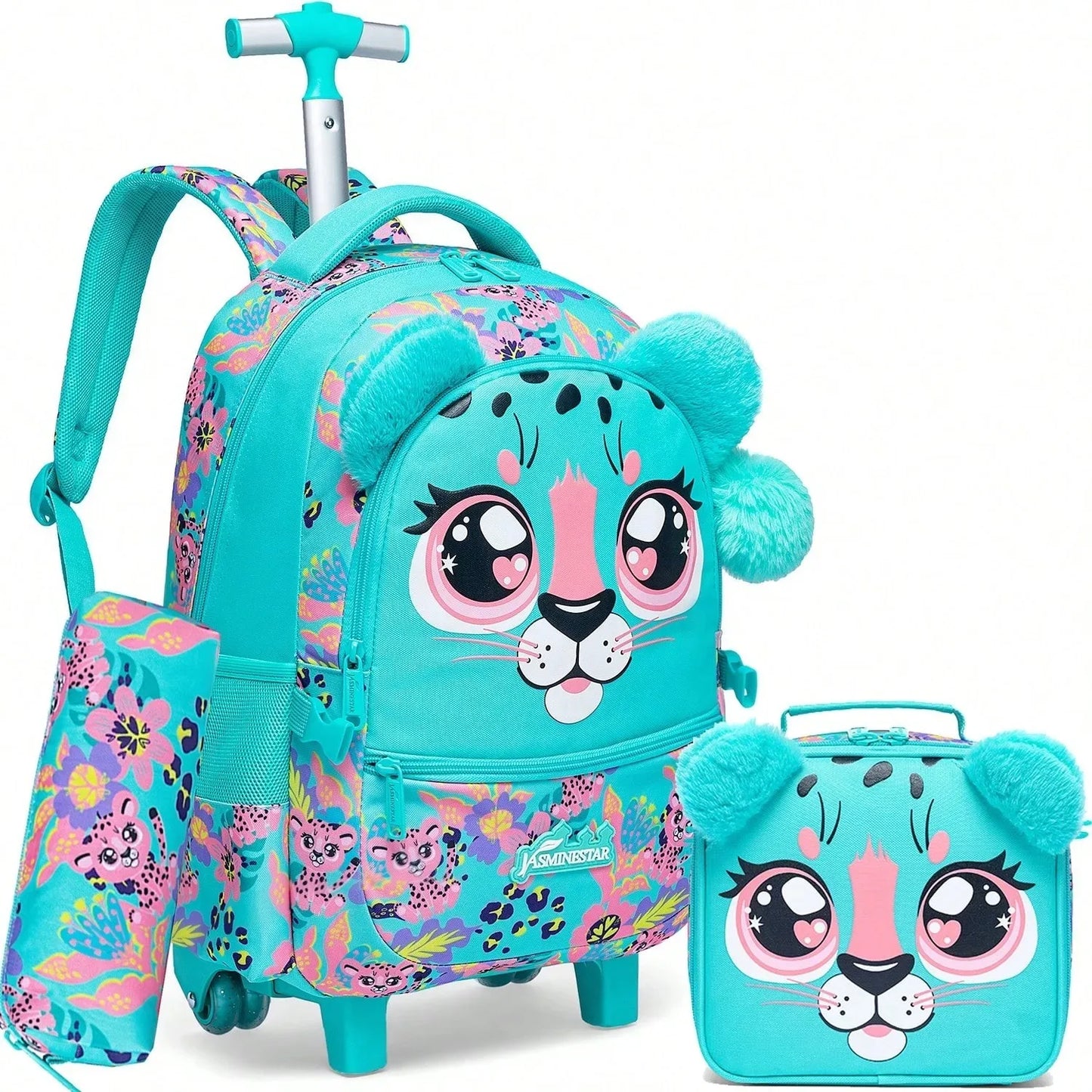 Children's School Bags Kids Rolling Backpack for Girls Luggage Suitcase with Wheels Trolley Wheeled Backpacks for School Travel