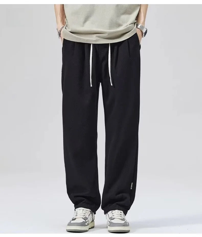 Spring Autumn Men's Loose Straight Leg Casual Sports Pants Trendy Brand Versatile Youthful Sle Long Pants Casual Trousers