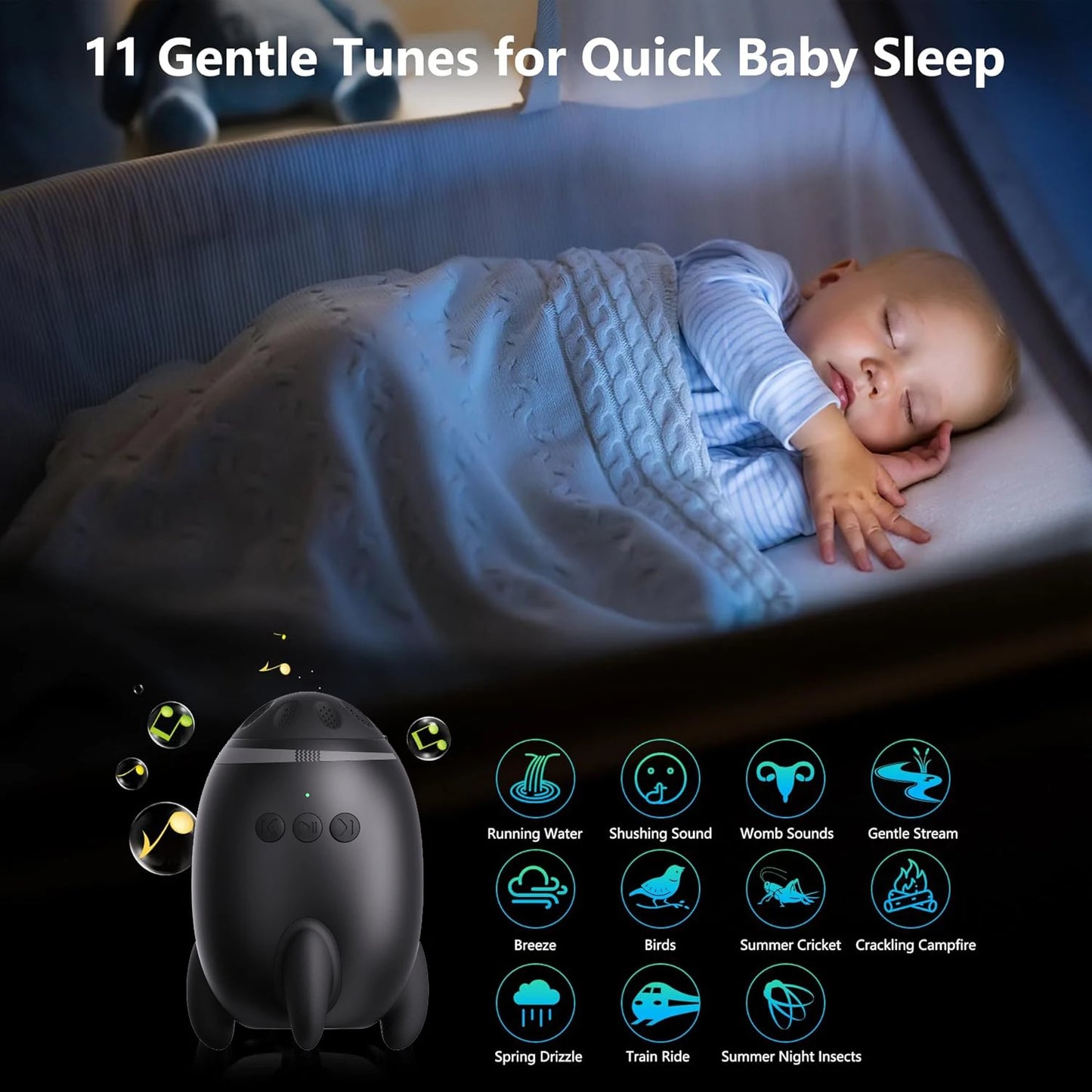 Baby Rocker Portable Baby Bouncer Accessory Can Play Lullabies To Help Babies Fall Asleep Baby Sleep Aid Newborn Essentials Best