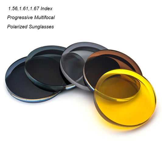 2PCs 1.56 1.61 1.67 Polarized Prescription Multifocal Progressive Sun Glasses Lenses Optical Myopia Driving UV400 Glasses Lens