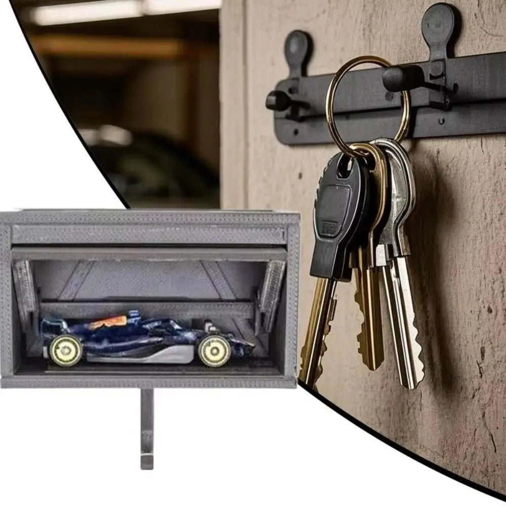 Open Garage Door Design Modern Key Holder Decorative Wall Mount Car Garage Key Holder Easy Installation Engaging Ornament