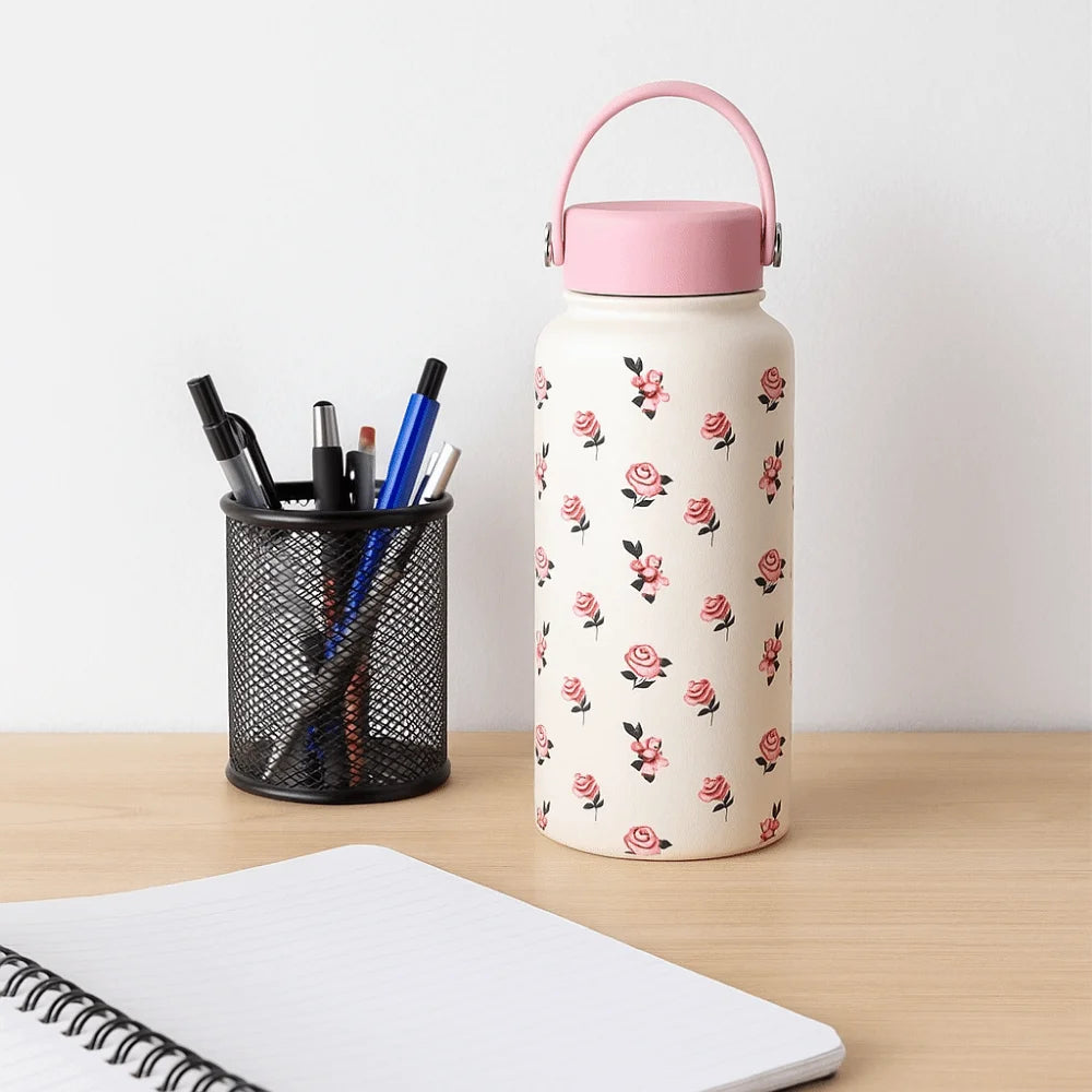 Gift INS Insulated Water Bottle Portable 1L Outdoor Insulated Mug Stainless Steel Leak-proof Thermal Water Bottle Office