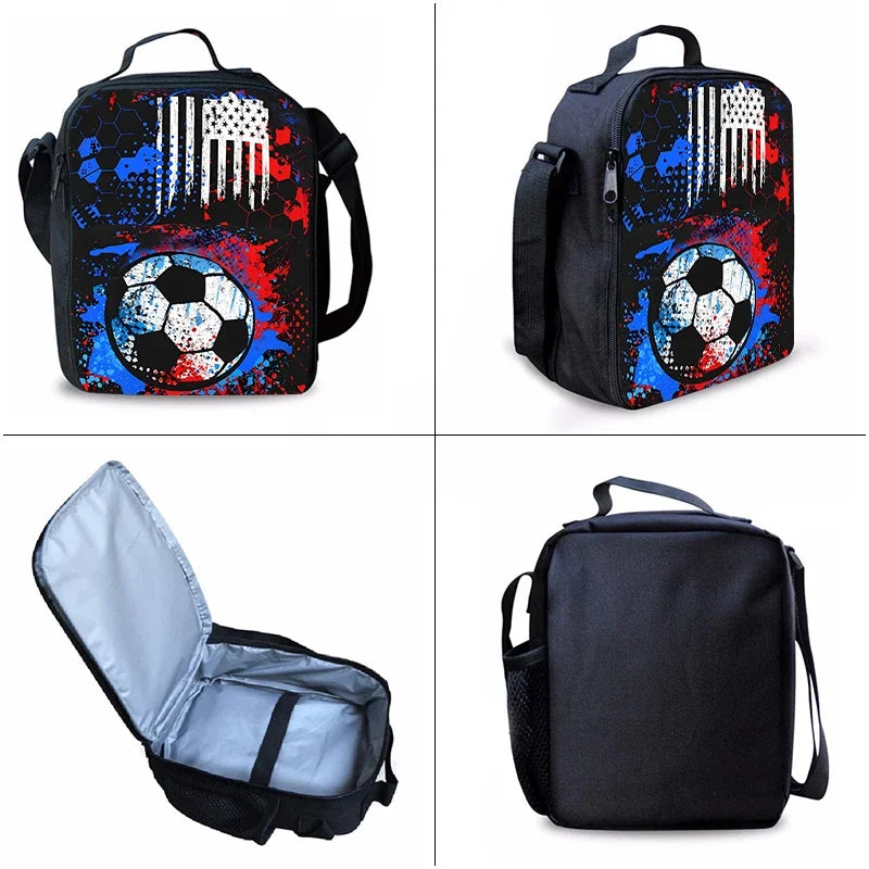 Hot Sale 3Pcs/Set Cartoon Casual Fashion Soccer School Bags For Boy/Girls Cartoon Book Bags Sets Backpacks School Gifts