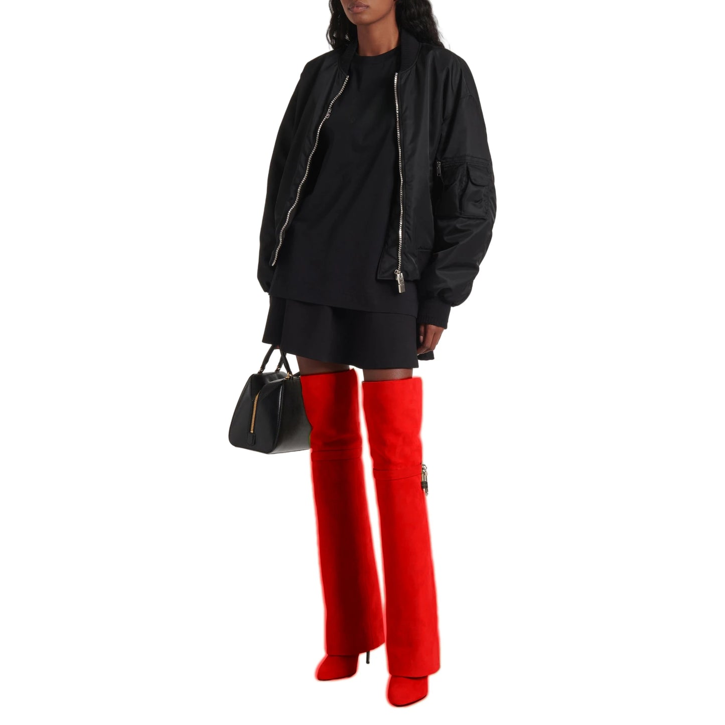 European and American women's fashionable large round toe over knee boots, slim high heels, shark button pants, long boots