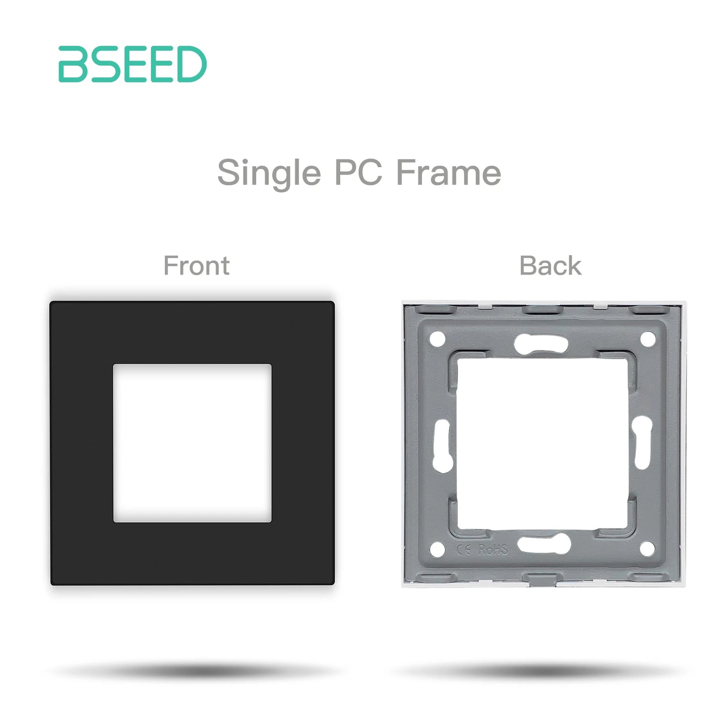 BSEED Only Plastic Frame Panel Single Double Frames Wall Socket Triple Four Frames DIY Part with Metal Frames White Black Golden