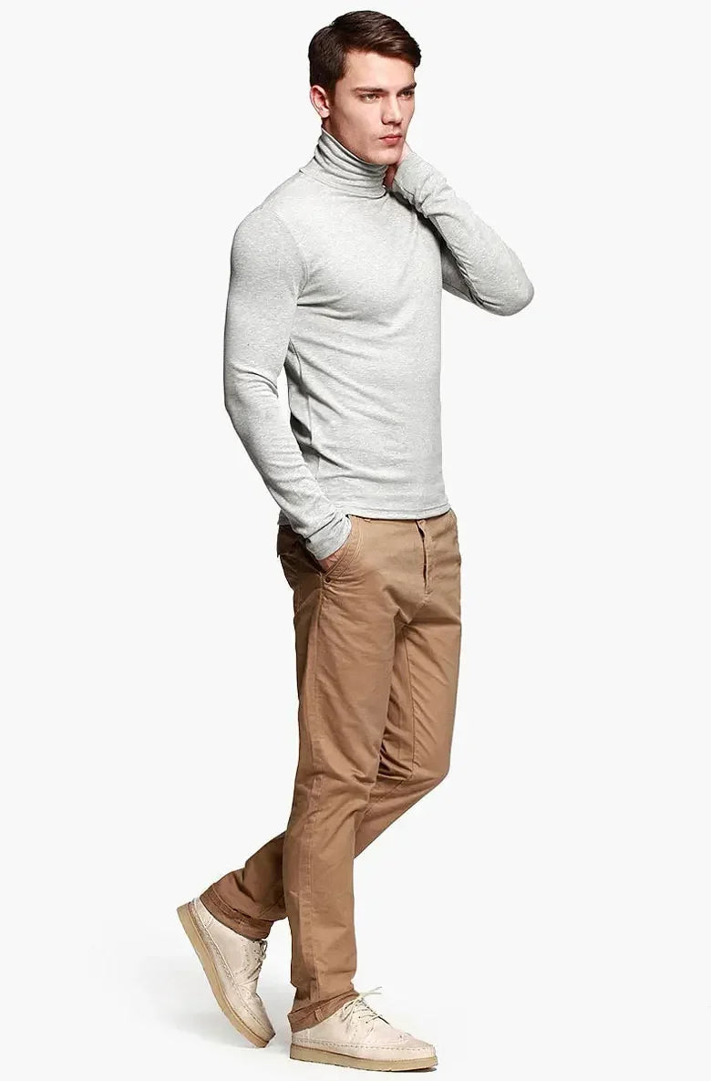 Thermal Underwear Tops Men Spring Clothes Thermal Shirt Autumn Men's Winter Tights High Neck Thin Slim Fit Long Sleeve T-shirt