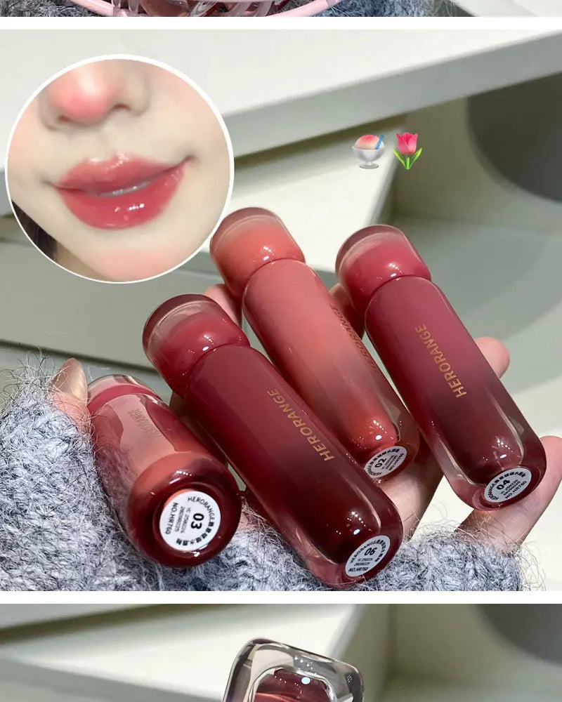 Smoked Grape Purple Red Lip Glaze Mirror Water Lip Gloss Moisturizing Liquid Lipstick Clear Tint Makeup Korean Women Cosmetics