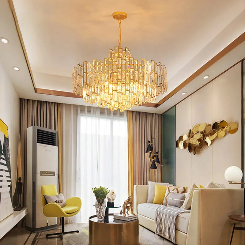 Luxury Crystal Chandelier Ceiling Light Fixture Dining Table Light Led Lighting Lamps Living Rooms Żyrandol Pendant Ceiling Lamp