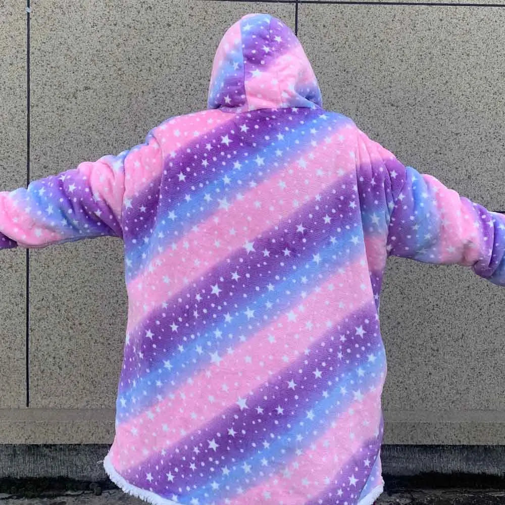 Oversized Blanket Hoodie with Big Pockets for Women Christmas Sweaters Hooded Cute Wearable Fleece TV Blanket for Couple Hoodies